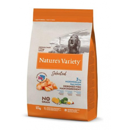 Nature's Variety Canine Adult Medium Maxi Salmon Noruego 10kg