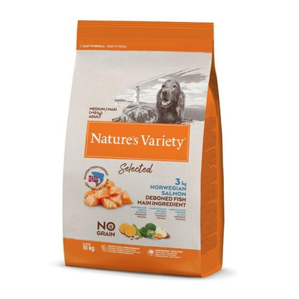 Nature's Variety Canine Adult Medium Maxi Salmon Noruego 10kg