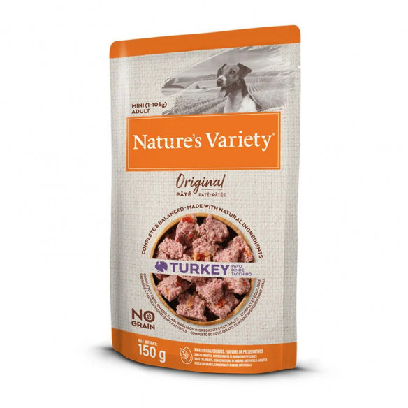 Nature's Variety Original Mini Adult Variety pavo sobre para perros.