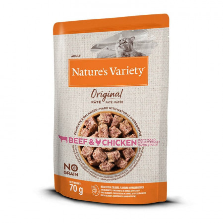 Nature's Variety Original Adult buey y pollo sobre para gatos. 70 g.