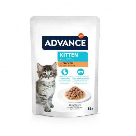 Advance Kitten Pollo en salsa sobre para gatitos. 85g.